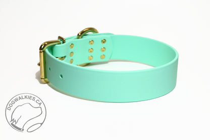 Sea Foam Green Biothane Dog Collar - Extra Wide - 1.5 inch (38mm) wide