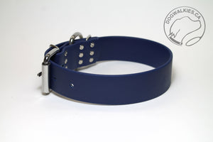 Navy Blue Biothane Dog Collar - Extra Wide - 1.5 inch (38mm) wide