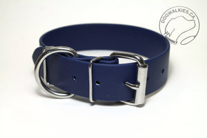 Navy Blue Biothane Dog Collar - Extra Wide - 1.5 inch (38mm) wide