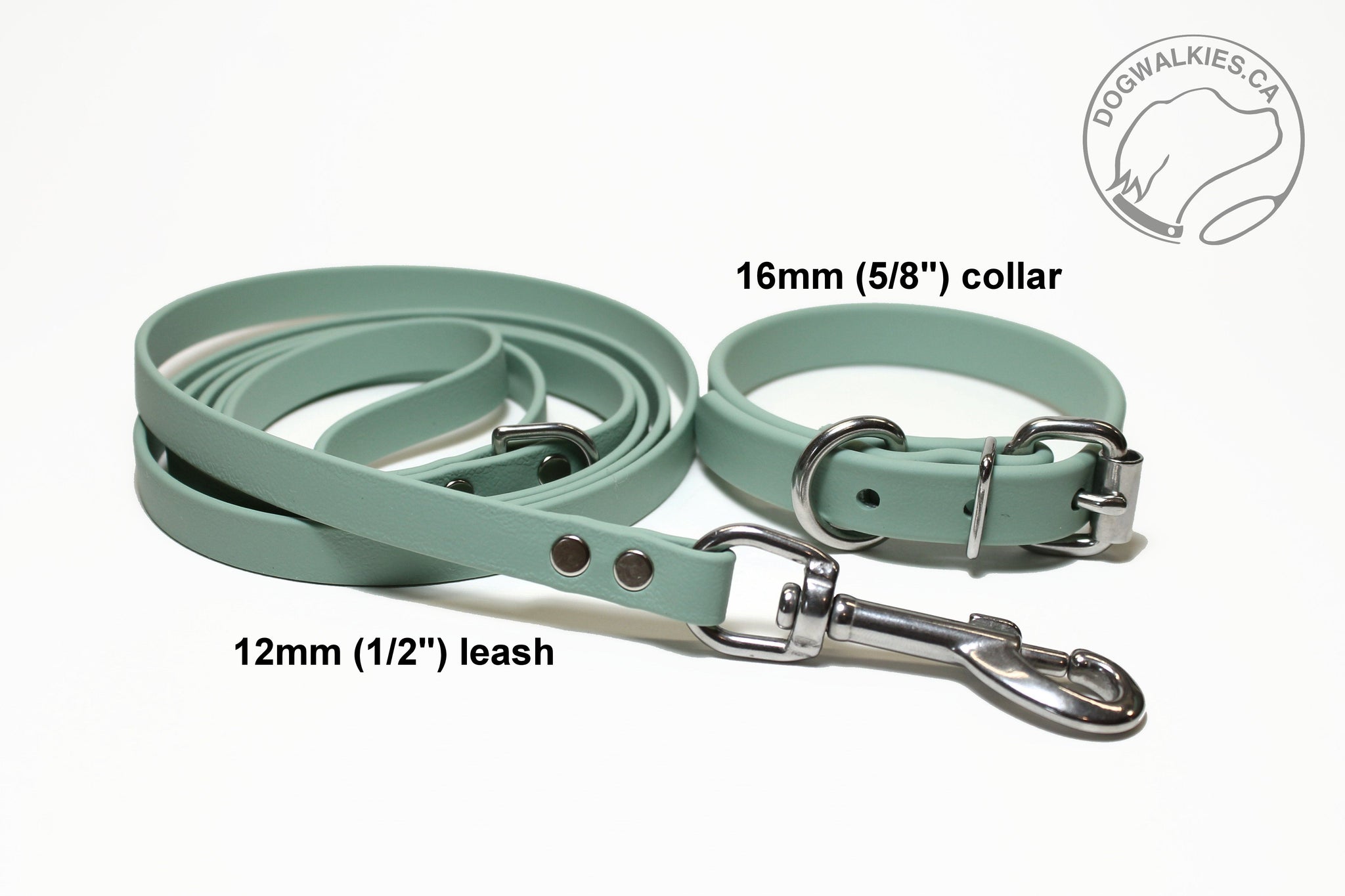 Sage Green Biothane Dog Collar - 5/8"(16mm) wide