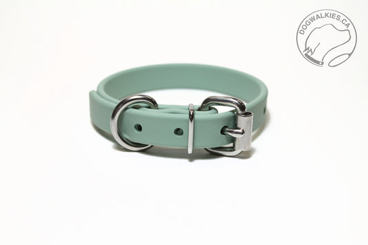 Sage Green Biothane Dog Collar - 5/8"(16mm) wide