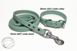 Sage Green Biothane Dog Collar - 3/4" (20mm) wide