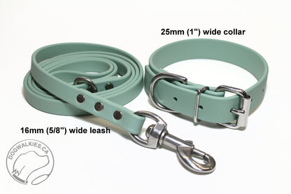 Sage Green Regular Biothane Dog Leash - Regular 16mm (5/8") width