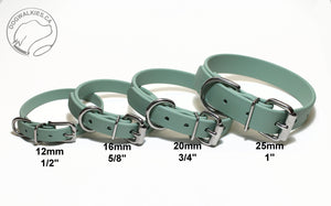 Sage Green Biothane Dog Collar - 3/4" (20mm) wide