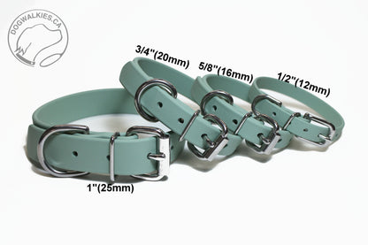 Sage Green Biothane Dog Collar - 5/8"(16mm) wide