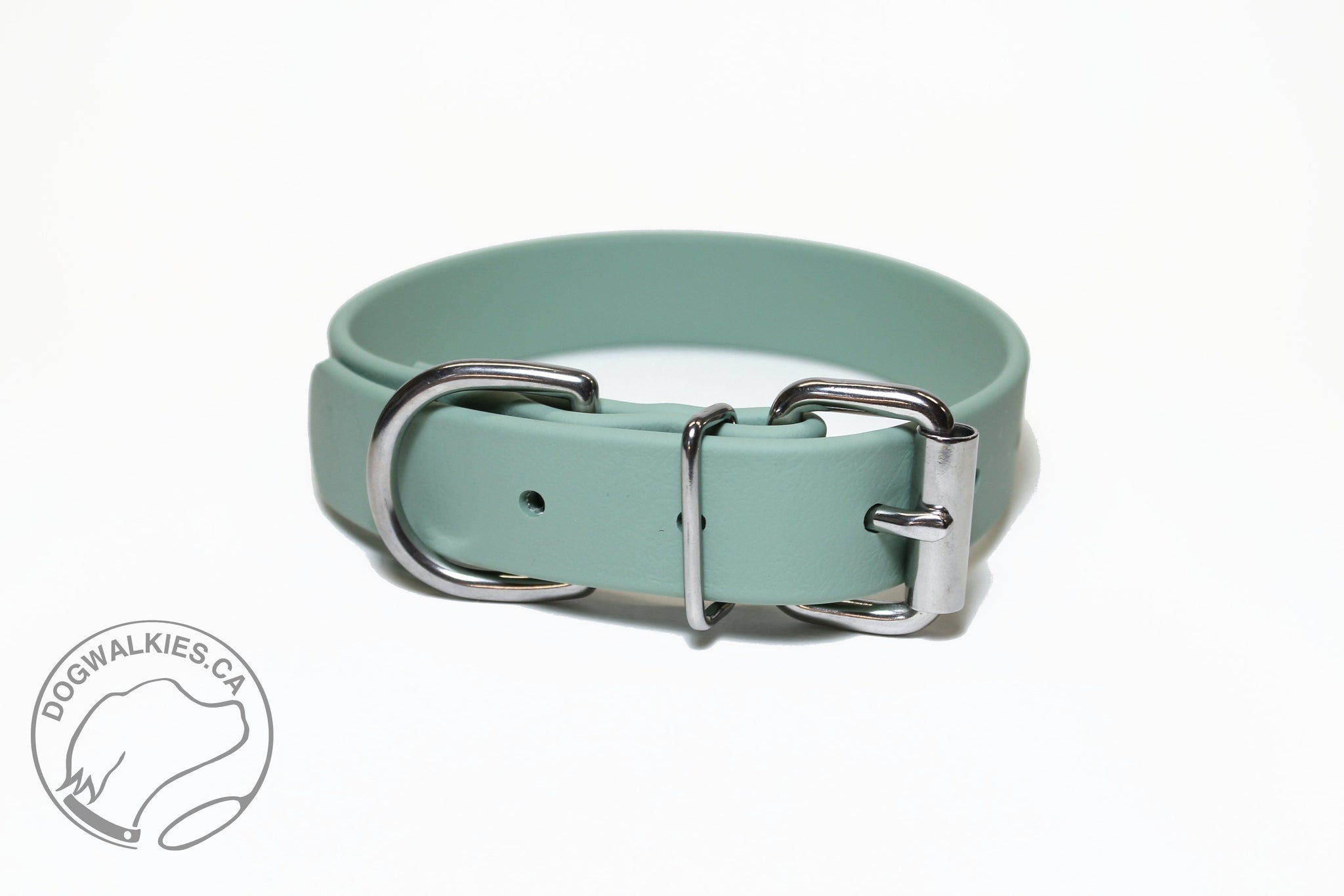 Sage Green Biothane Dog Collar - 1 inch (25mm) wide