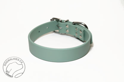 Sage Green Biothane Dog Collar - 1 inch (25mm) wide