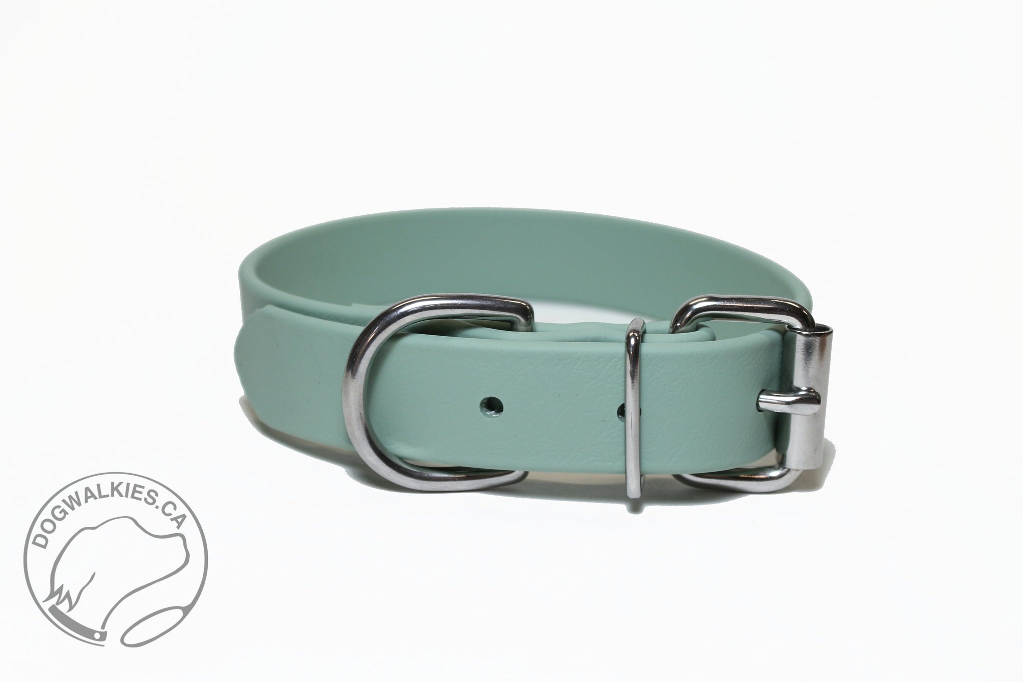 Sage Green Biothane Dog Collar - 1 inch (25mm) wide