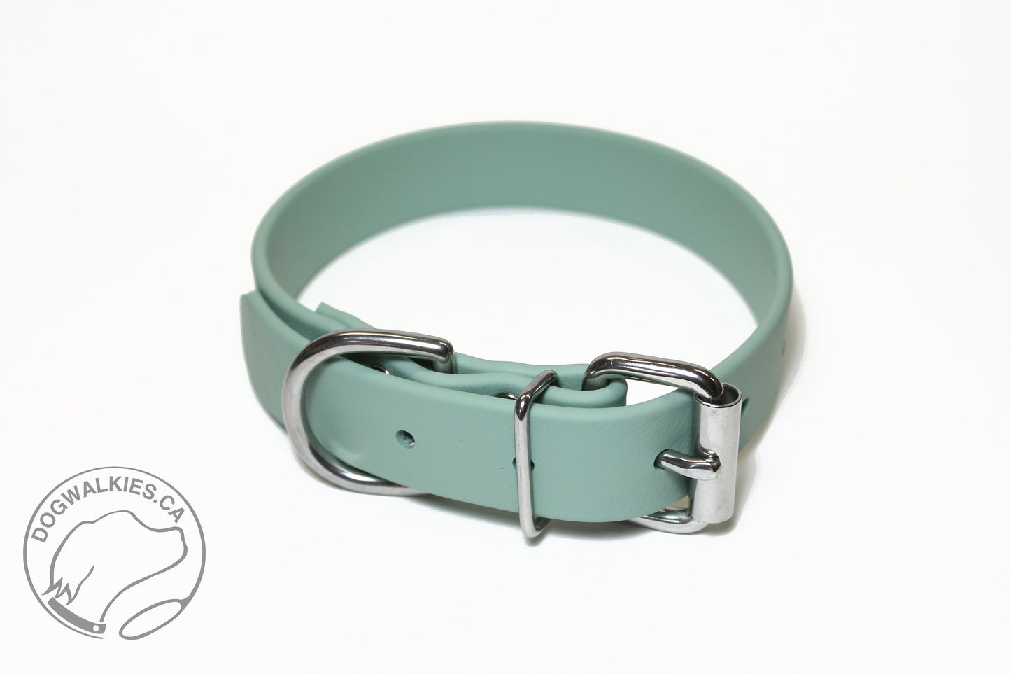 Sage Green Biothane Dog Collar - 1 inch (25mm) wide