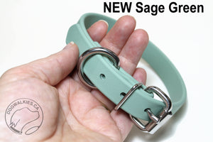 Sage Green Biothane Dog Collar - 3/4" (20mm) wide