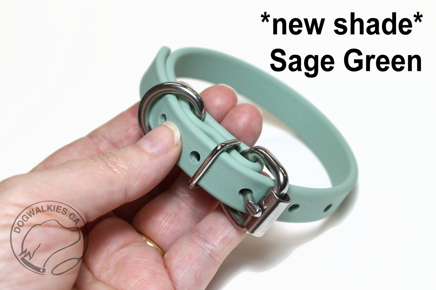 Sage Green Biothane Dog Collar - 5/8"(16mm) wide