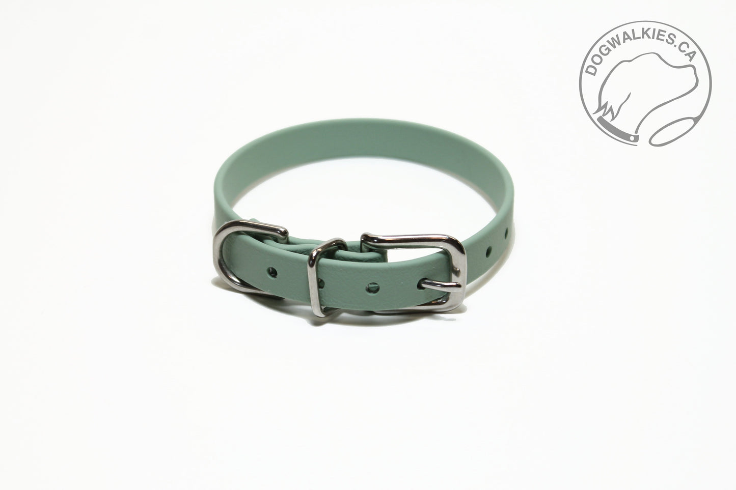 Sage Green Biothane Small Dog Collar - 1/2" (12mm) wide