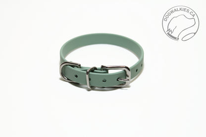 Sage Green Biothane Small Dog Collar - 1/2" (12mm) wide