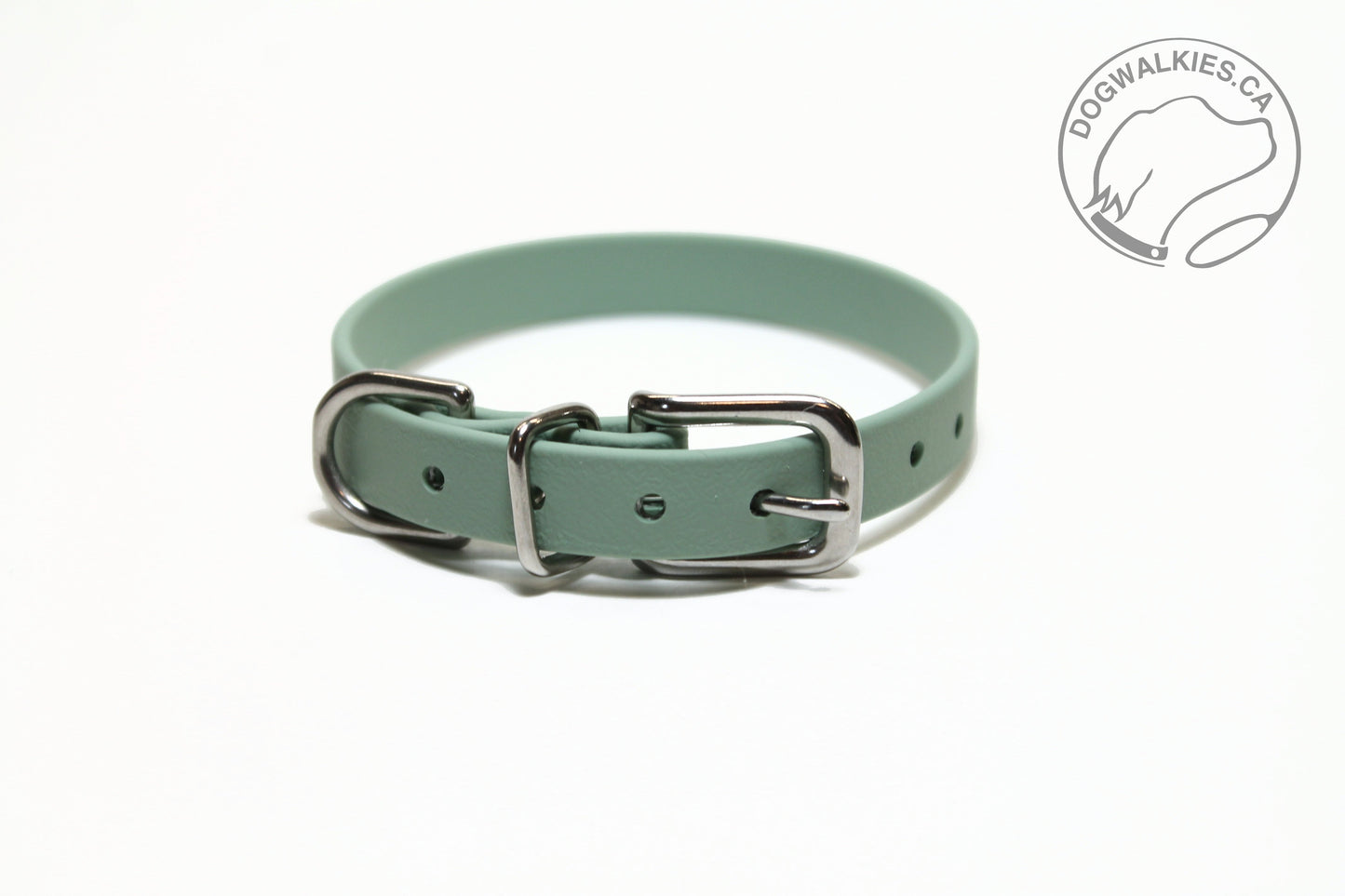 Sage Green Biothane Small Dog Collar - 1/2" (12mm) wide