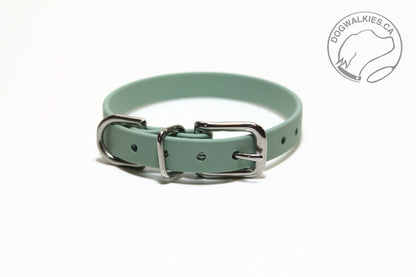 Sage Green Biothane Small Dog Collar - 1/2" (12mm) wide