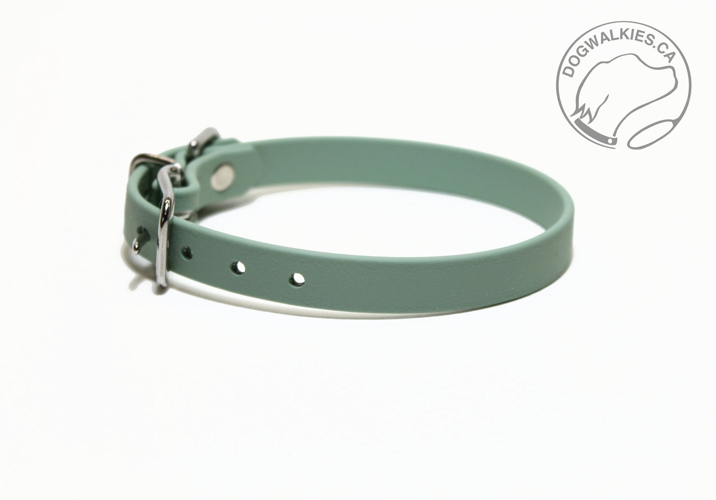 Sage Green Biothane Small Dog Collar - 1/2" (12mm) wide