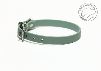 Sage Green Biothane Small Dog Collar - 1/2" (12mm) wide