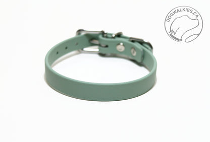 Sage Green Biothane Small Dog Collar - 1/2" (12mm) wide