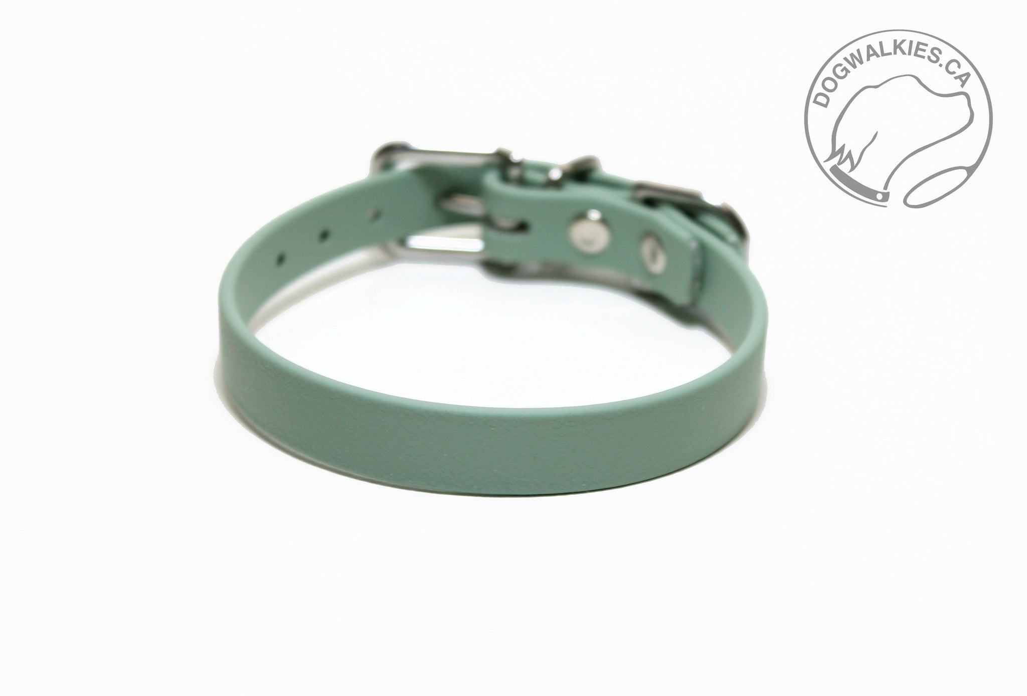 Sage Green Biothane Small Dog Collar - 1/2" (12mm) wide