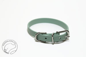 Sage Green Biothane Small Dog Collar - 1/2" (12mm) wide
