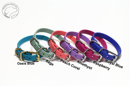 Oasis Blue Biothane Small Dog Collar - 1/2" (12mm) wide