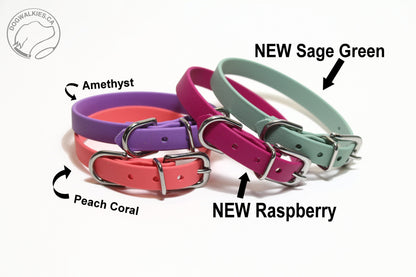 Raspberry Pink Biothane Small Dog Collar - 1/2" (12mm) wide