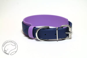 *New Style Biothane Dog Collar in Two Tone - 1.5 inch (38mm) and 1 inch (25mm) wide