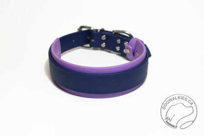 Biothane Dog Collar in Two Tone - 1.5 inch (38mm) and 1 inch (25mm) wide