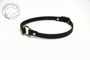 O-ring Dog Collar with Breakaway Buckle - Genuine Biothane Vegan Leather - 12mm (1/2") width - O Ring Collar