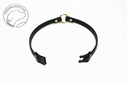 Dog Collar with Breakaway Buckle and O ring - Genuine Biothane Vegan Leather - 12mm (1/2") width - O Ring Collar