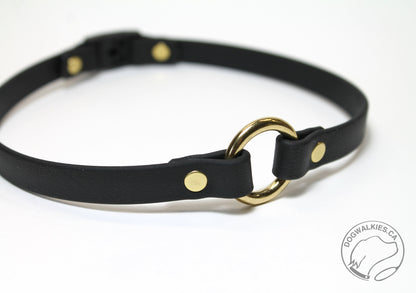 Dog Collar with Breakaway Buckle and O ring - Genuine Biothane Vegan Leather - 12mm (1/2") width - O Ring Collar