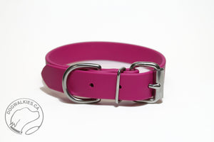 Raspberry Biothane Dog Collar - 1 inch (25mm) wide