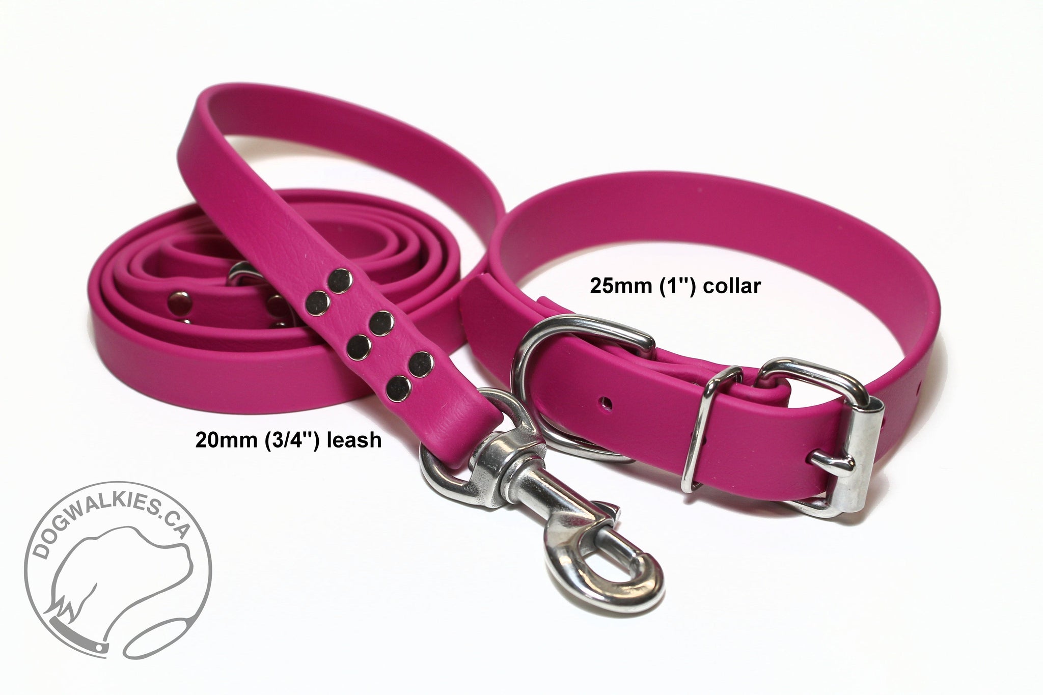 Raspberry Biothane Dog Collar - 1 inch (25mm) wide