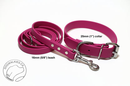 Raspberry Biothane Dog Leash - Regular 16mm (5/8") width