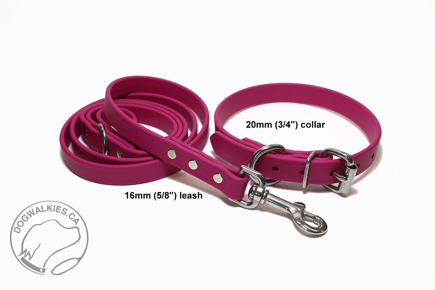 Raspberry Biothane Dog Leash - Regular 16mm (5/8") width