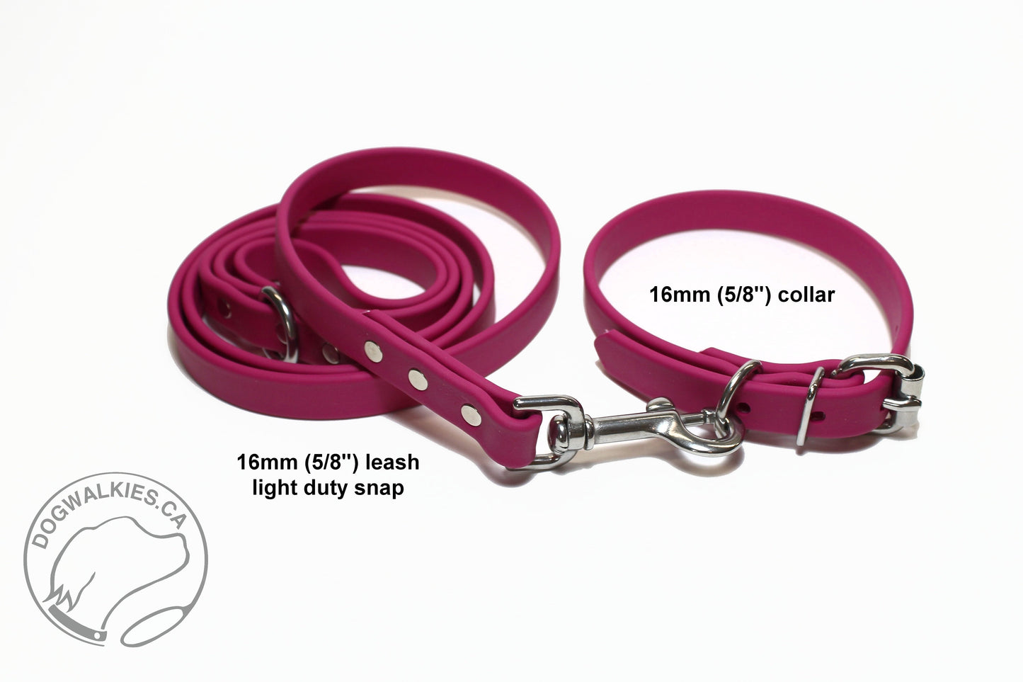 Raspberry Biothane Dog Leash - Regular 16mm (5/8") width