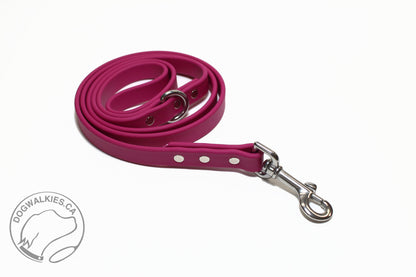 Raspberry Biothane Dog Leash - Regular 16mm (5/8") width