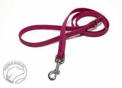 Raspberry Biothane Dog Leash - Regular 16mm (5/8") width