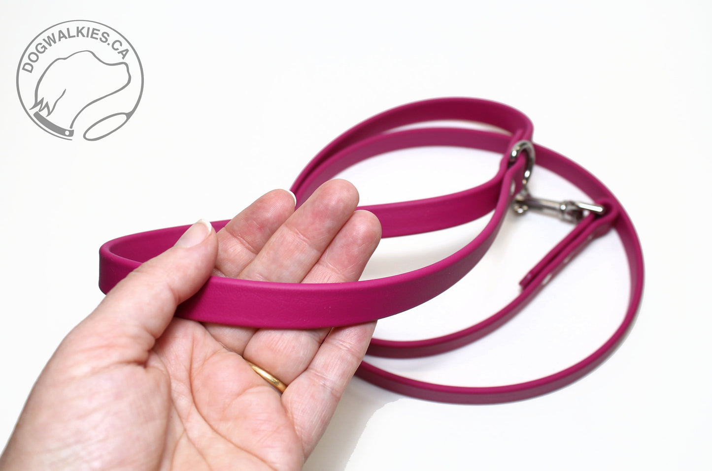 Raspberry Biothane Dog Leash - Regular 16mm (5/8") width
