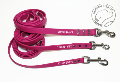 Raspberry Biothane Large Dog Leash