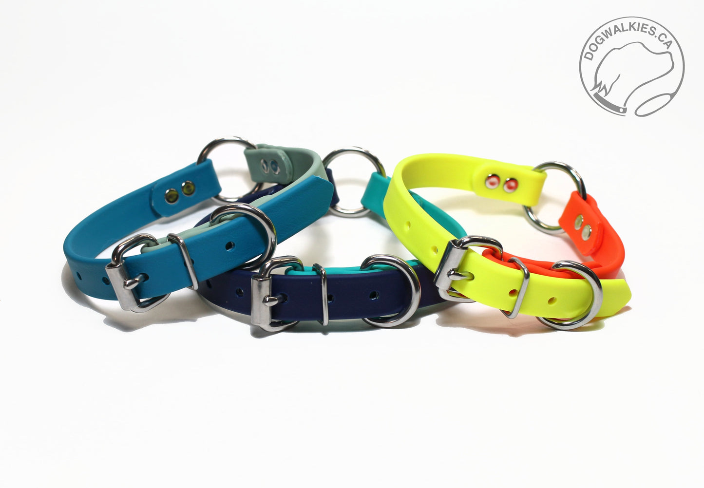 Biothane Two Tone o-Ring Dog Collar - Waterproof - 3/4"(20mm) wide - Collar with o-ring