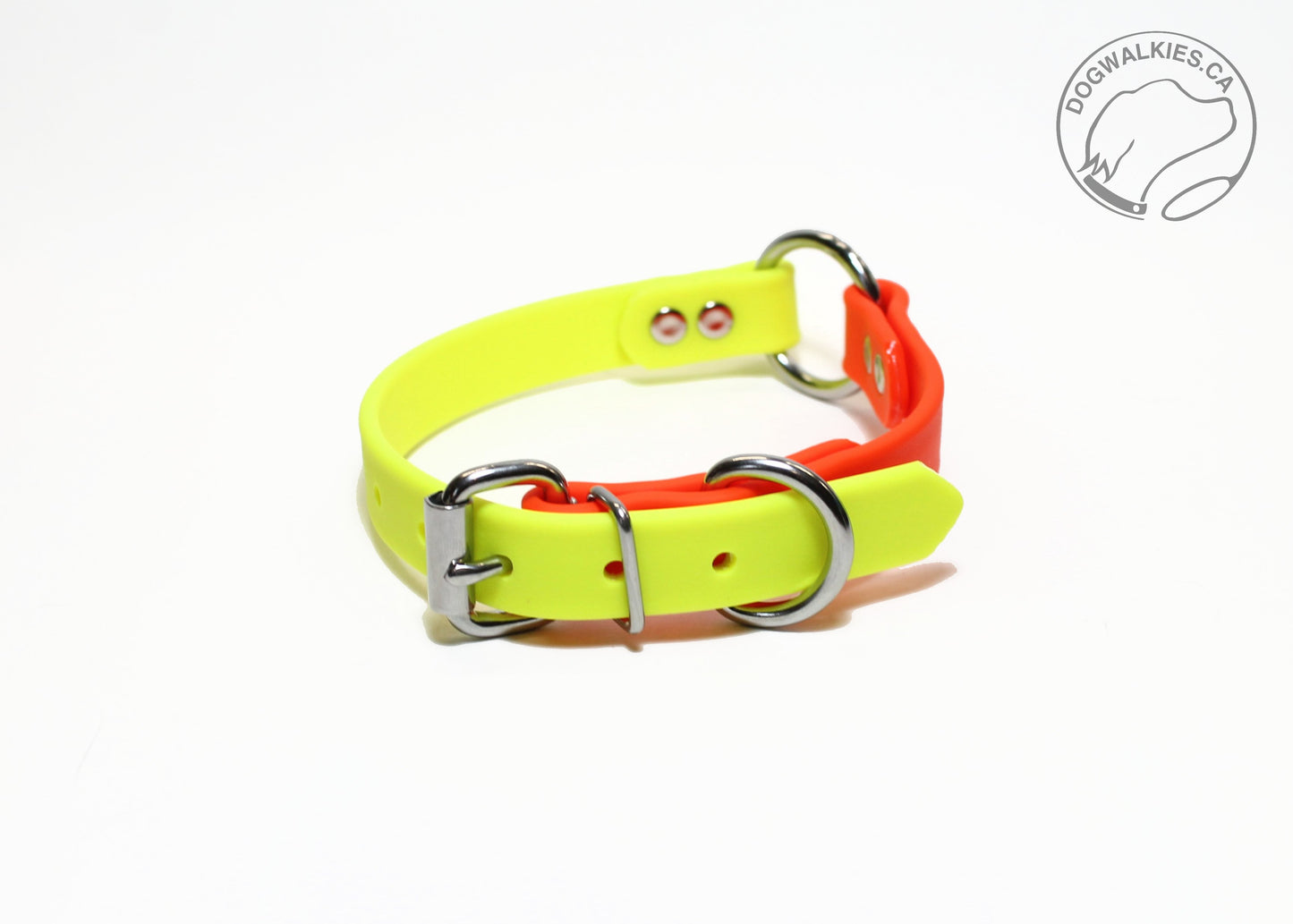 Biothane Two Tone o-Ring Dog Collar - Waterproof - 3/4"(20mm) wide - Collar with o-ring