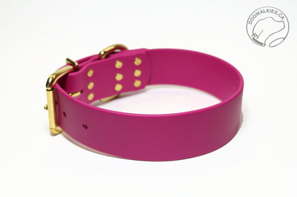 Raspberry Biothane Dog Collar - Extra Wide - 1.5 inch (38mm) wide