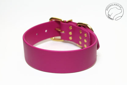 Raspberry Biothane Dog Collar - Extra Wide - 1.5 inch (38mm) wide
