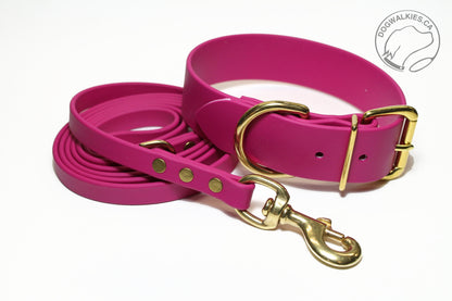 Raspberry Biothane Dog Leash - Regular 16mm (5/8") width