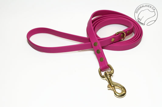 Raspberry Biothane Dog Leash - Regular 16mm (5/8") width