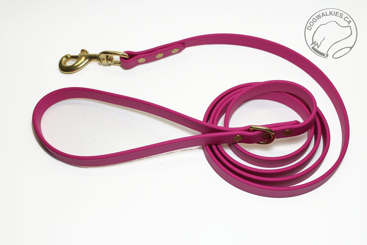 Raspberry Biothane Dog Leash - Regular 16mm (5/8") width
