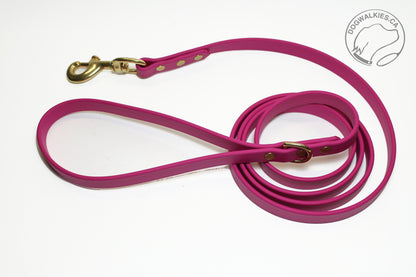 Raspberry Biothane Dog Leash - Regular 16mm (5/8") width