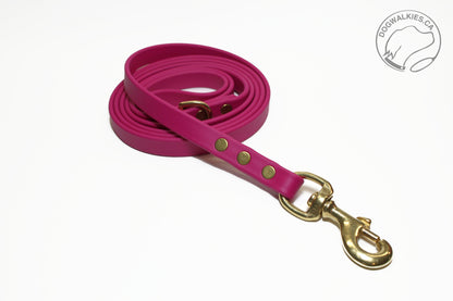 Raspberry Biothane Dog Leash - Regular 16mm (5/8") width