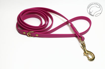 Raspberry Biothane Dog Leash - Regular 16mm (5/8") width